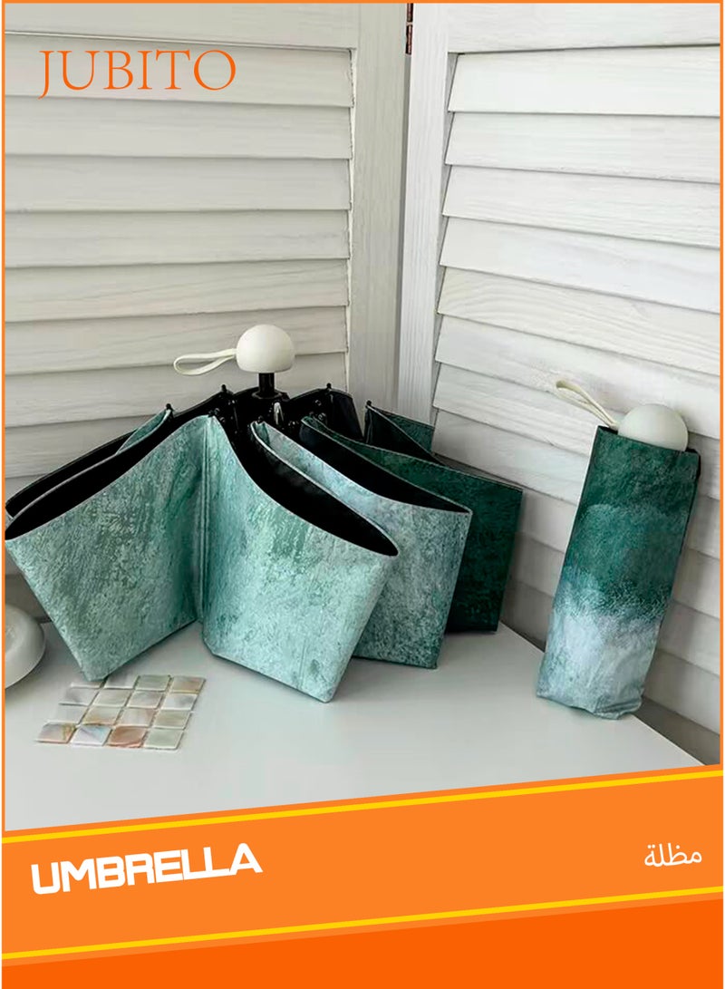 umbrella, mini umbrella, portable five-fold compact sun umbrella, suitable for both sunny and rainy days, provides sun protection and UV protection